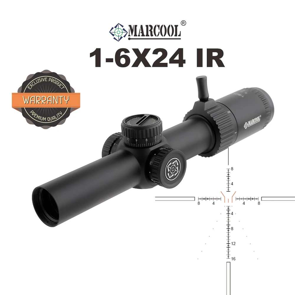 

Marcool 1-6x24 IR Riflescope for Hunting Second Focal Plane Optics Sight .308/.223 AR15 Air Rifle Scope
