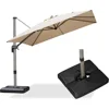 Patio Umbrella with Base Included, 9ft Outdoor Aluminum Cantilever Umbrella with 360° Rotation, Aluminum Large Offse 1
