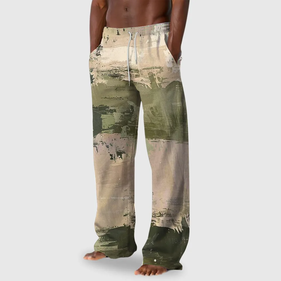 Colorful Printed Casual Lightweight Men's Trousers