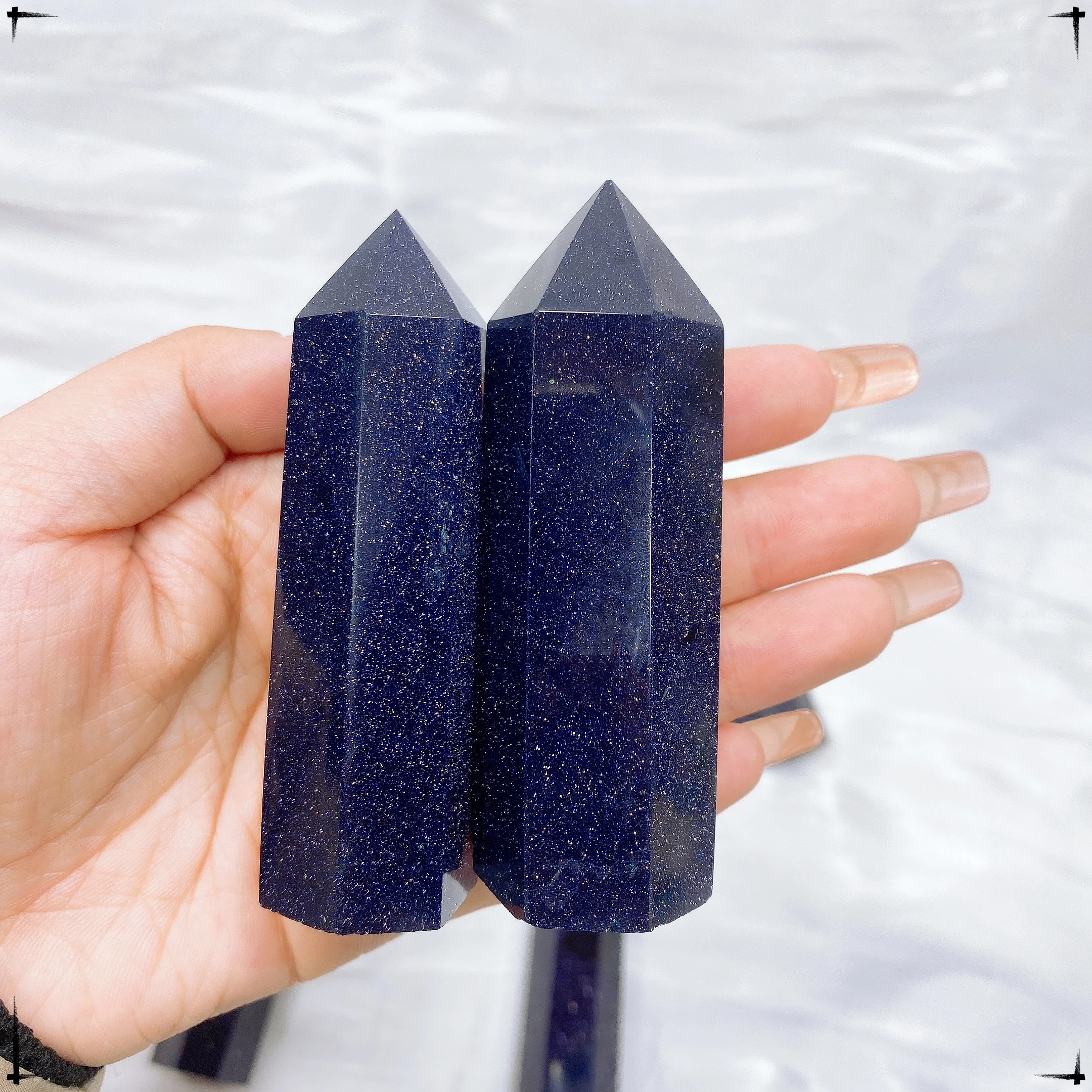 5-9CM Natural Crystal Blue Sandstone Column Energy Stones Polished Tower Crystal Energy Healing Room Ornament Home Decor Gift 3