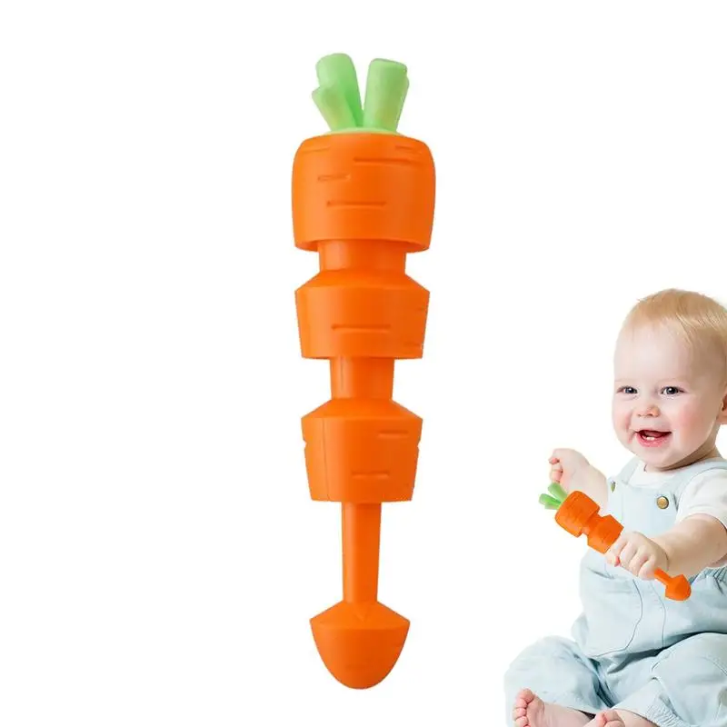 

Carrot Stress Toy Extendable Carrot Fidget Toy Portable Pretend Food 3D Printed Gravity Fidget Sensory Toys For Kids Teens
