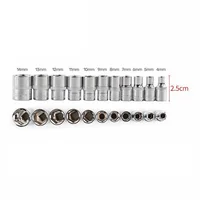 1Pc 4MM  5MM  6MM 7MM 8MM 9MM 10MM 11MM 12MM 13MM 14MM 1/4" Socket Wrench Head Sleeve Double EndHand Tools 2