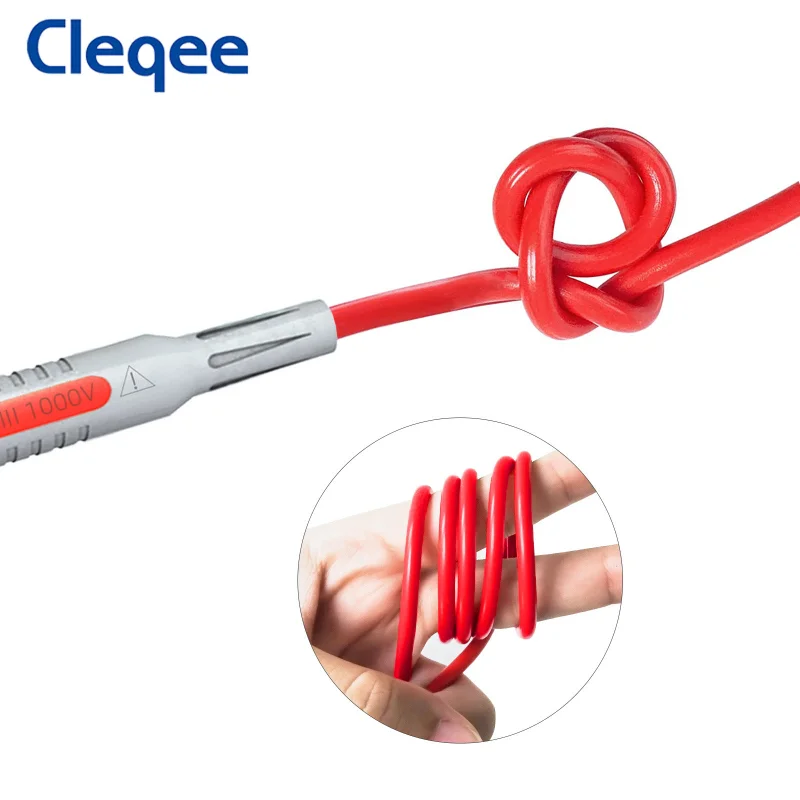 Cleqee-P1033Z 4mm 바나나 플러그 멀티 미터 테스트 리드 키트, Relaceable 테스트 프로브 포함, 날카로운 1mm/2mm 테스트 바늘 핀 8 개
