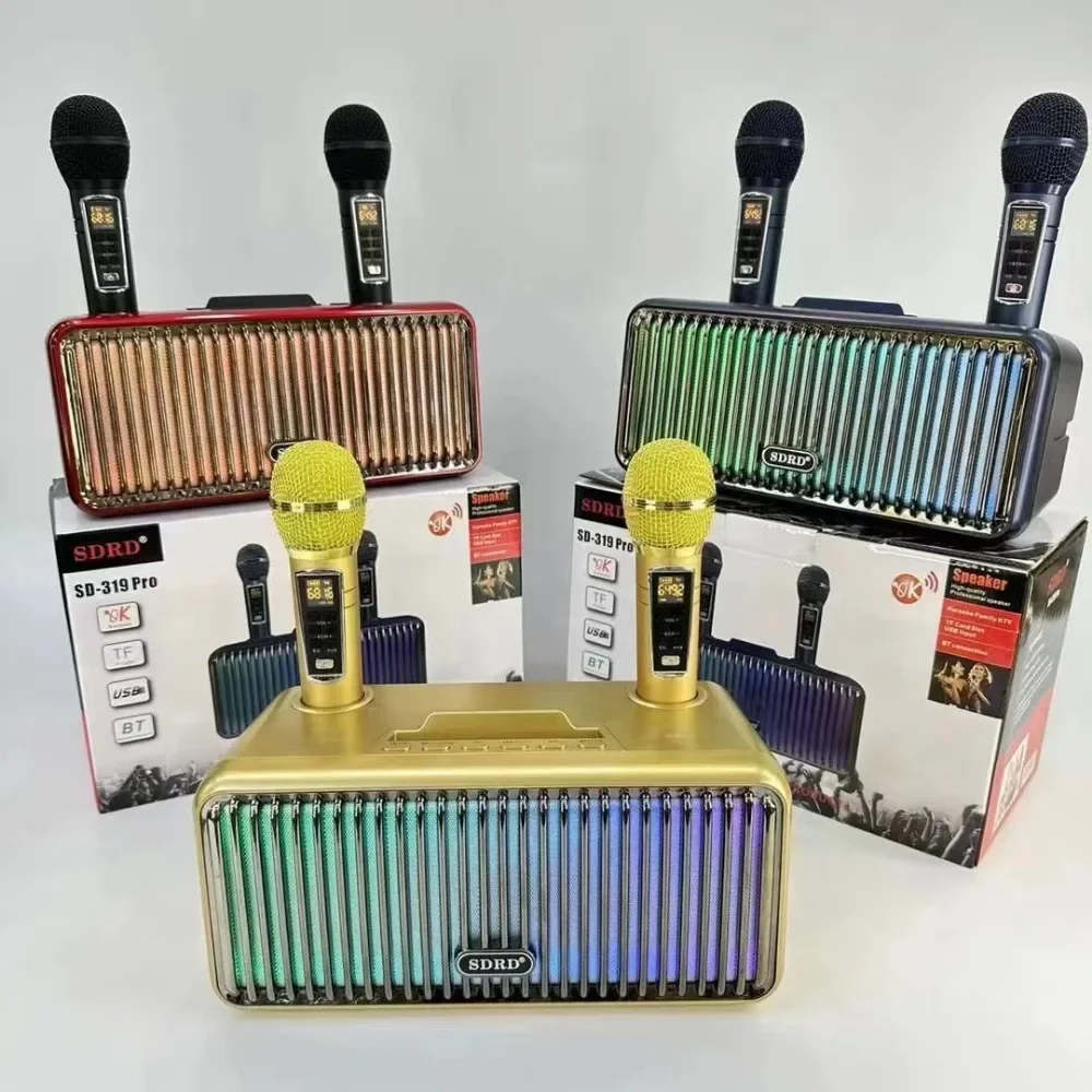 Altoparlante Bluetooth Wireless Portatile Con Microfono Duel Proiettore Tv Compatibile Laptop Cellulare Famiglia Ktv Karaoke Machine