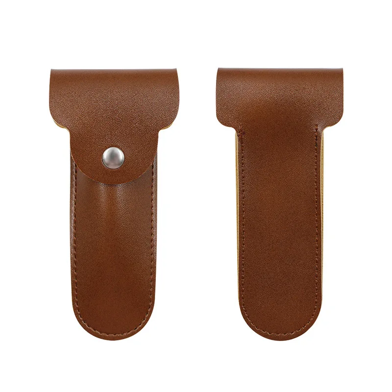 Manual Double Edge Safety Razor Protective Cover PU Leather Razor Case Travel  Portable Razor Holder Case 2