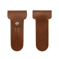 Manual Double Edge Safety Razor Protective Cover PU Leather Razor Case Travel  Portable Razor Holder Case 2