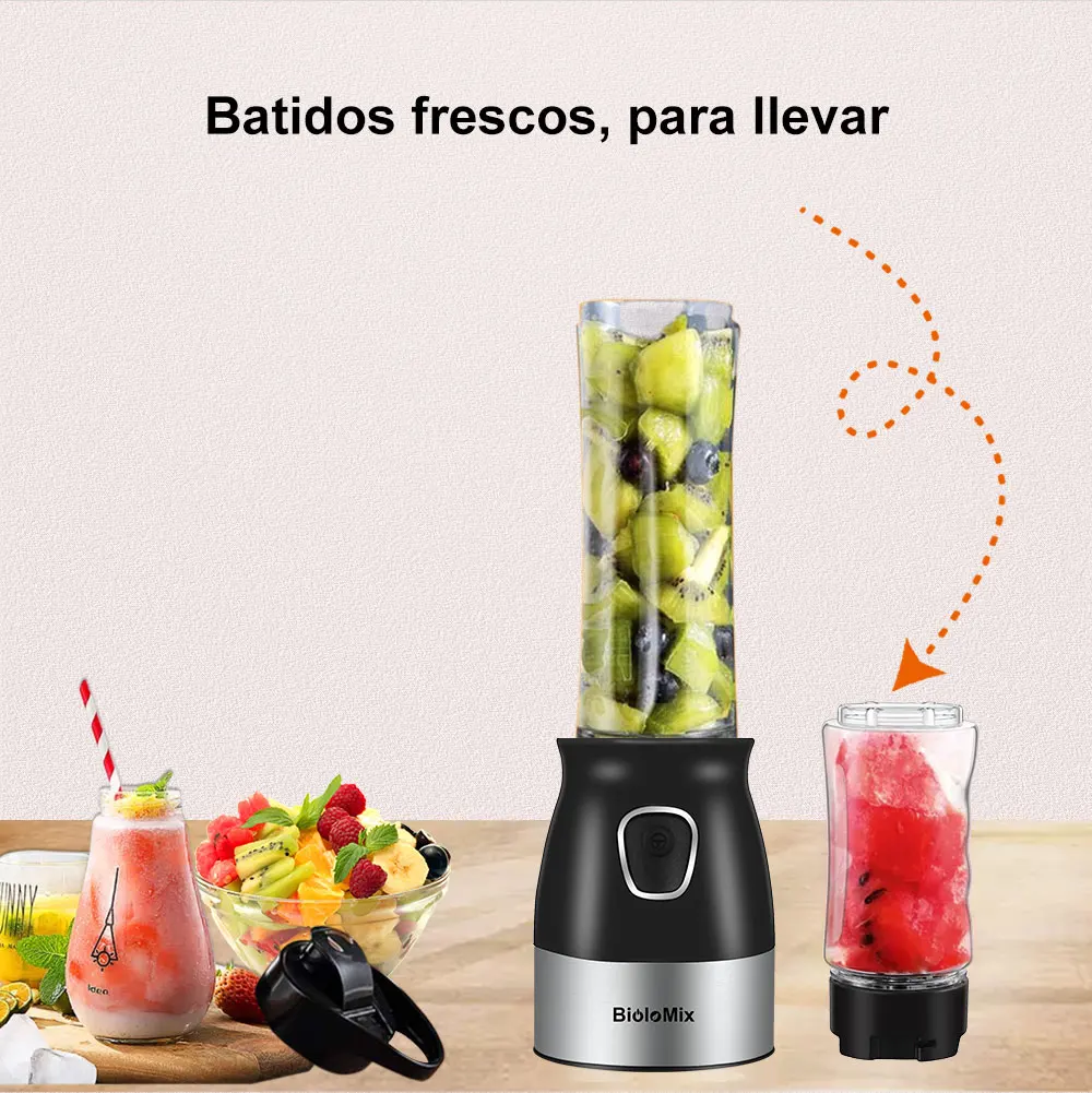 BPA FREE 500W Portable Personal Blender,Mixer Food Processor With Chopper Bowl for Baby Food,600ml Juice Bottle, BioloMix images - 6