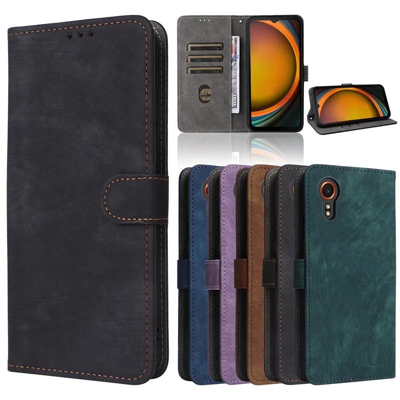 Per Samsung Galaxy Xcover 7 Portafoglio Spazzola Antifurto Custodia Magnetica In Pelle Flip Per Samsung Galaxy Xcover7 Sm-G556B Custodia Per Telefono