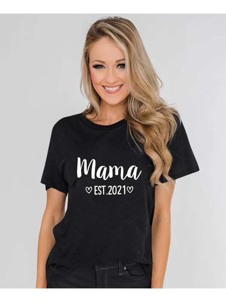 New Mummy Tee Shirt Mummy Gifts Mother Day Tee Mama 2021 Square Mummy 2021 Shirt New Mommy est 2021 Squared Floral T-shirt Mummy Shirt