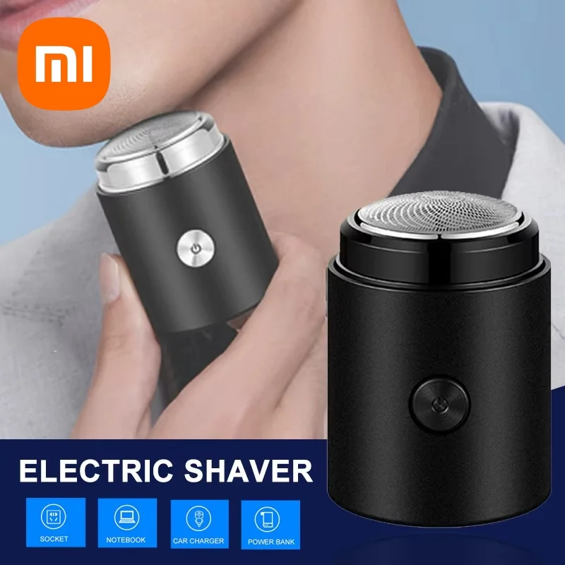 electric shaver Xiaomi Electric Shaver Mini Travel Beard Razor Shaving Machine Wet-Dry Dual Use Washable USB Rechargeable Hair Trimmer