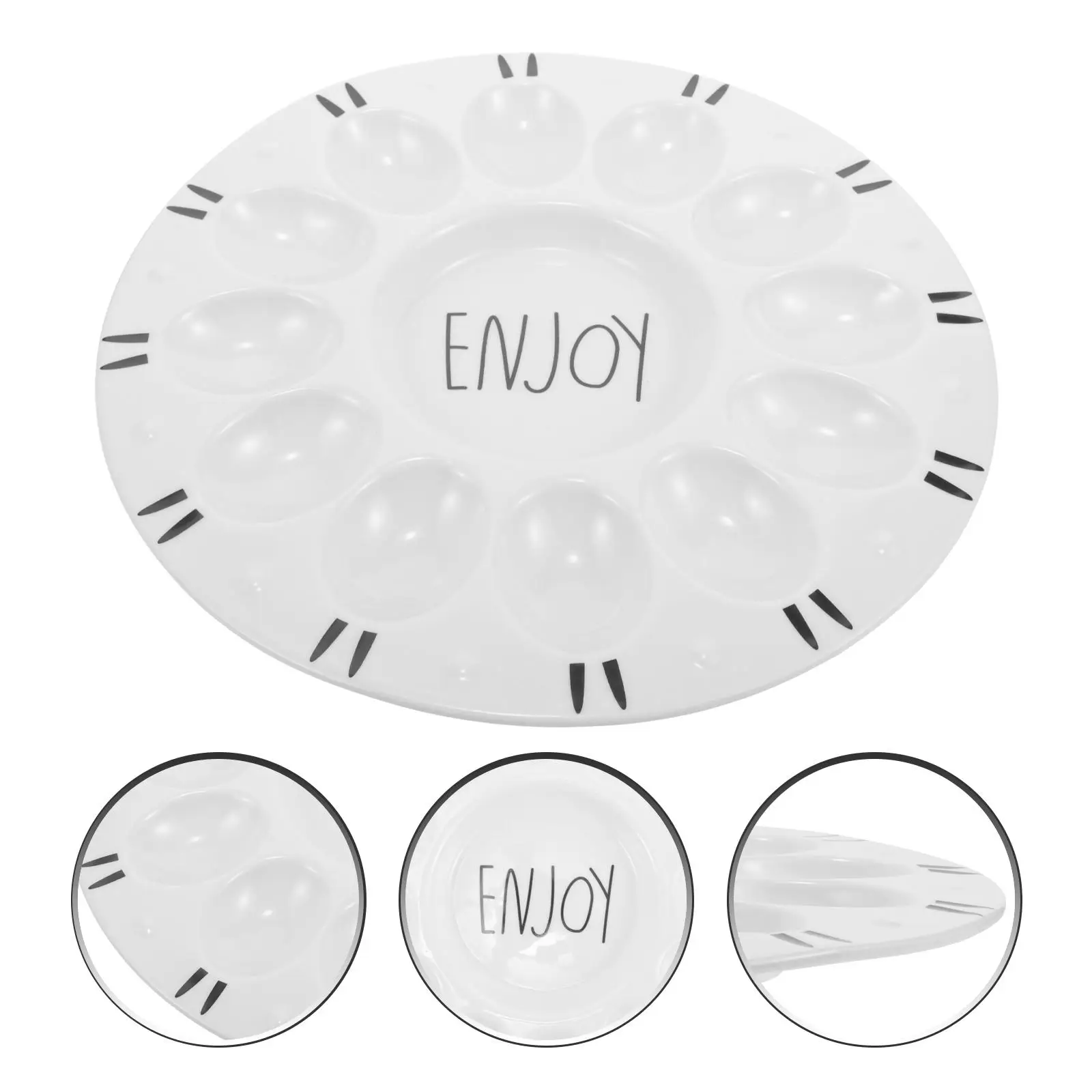 Easter Egg Tray Terrarium Dish Deviled Recipes Platter Trays for Party Devilled Eggs Holder Ceramics Dispenser Serving 5