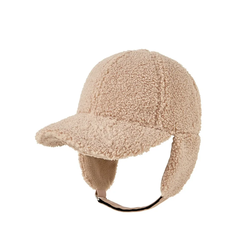 Baseball Cap New winter lamb fleece thickened baseball cap men and women luxury simple trend outdoor windproof ear protection warm peaked hat