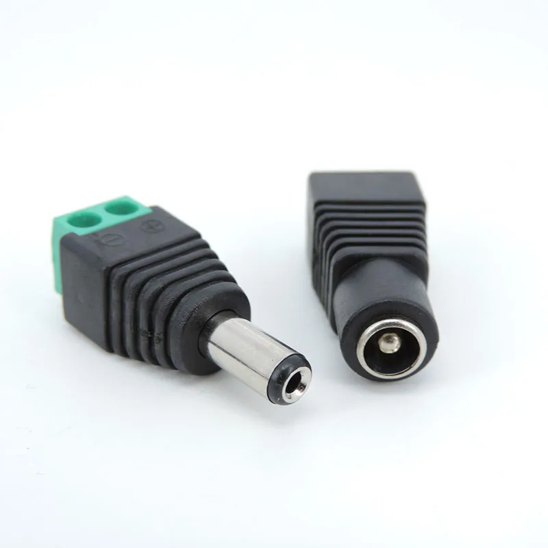 

10pcs Male female DC connector 2.1*5.5mm 5.5x2.1mm Power Jack Adapter Plug Cable Connector for 3528/5050/5730 led strip light e1