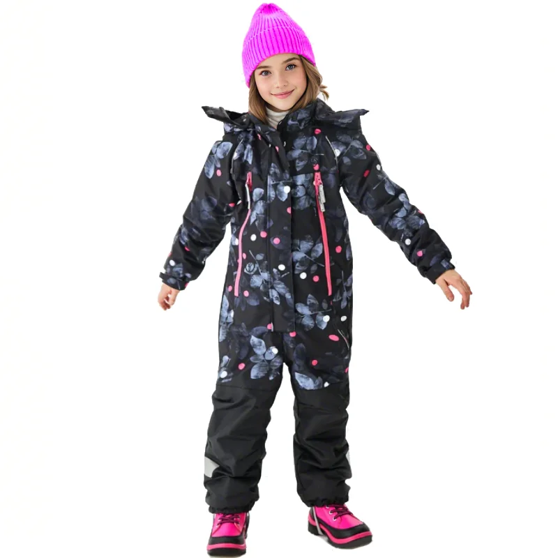 European single children's one-piece ski suit, boys and girls' one-piece ski suit, waterproof, windproof, warm outdoor adult