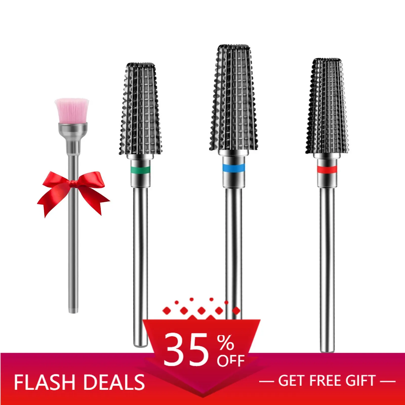 1pcs Cuticle Drill Bit 3/32" Tungsten Milling Cutter for Nails Manicure