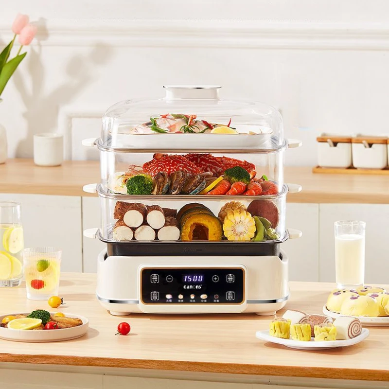 High-end imported electric steamer with automatic power off and timed reservation, thick bottom pot, split and washable