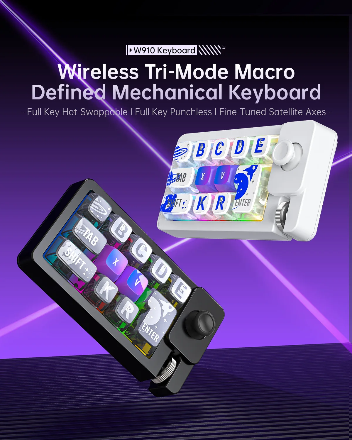 Enhanced Mini RGB Mechanical Gaming Keyboard with Hot-Swap Keypad and Multi-Connectivity