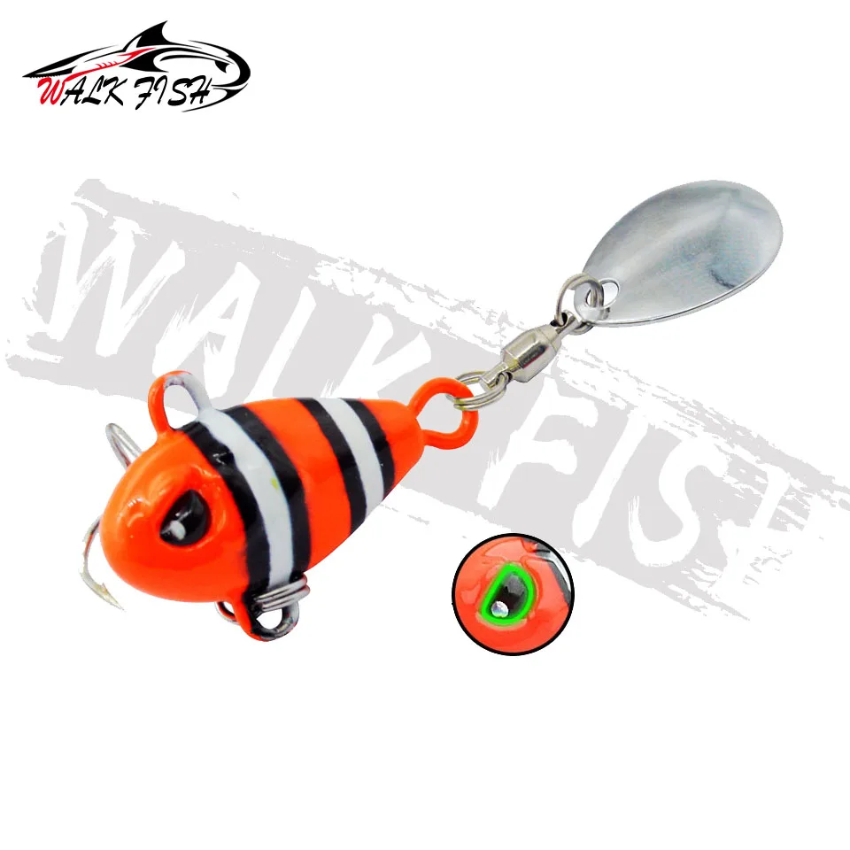 WALK FISH 1PCS New Spinning 58mm 14g Balance Rotating Metal Jig VIB  Vibration Bait Spinner Spoon Sinking Lure Fishing Wobblers