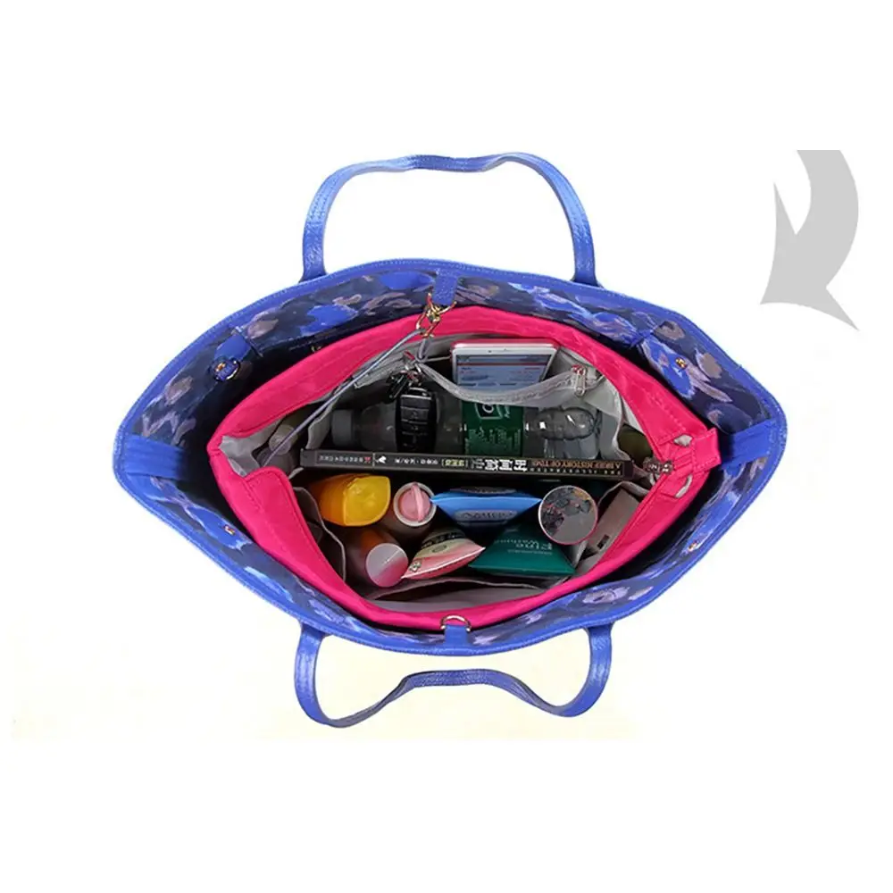 1Pcs New Storage Bags Insert Cosmetic Bag Felt with Zipped Top Linner Bag Portable Multi-Pocket Women Handbag Organizer Purse