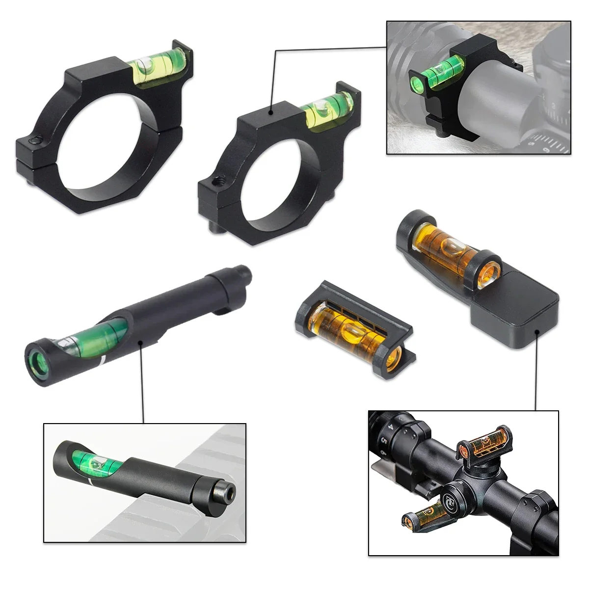 Tactical Riflescope Universal Spirit Bubble Level Balance 25.4/30mm Ring 20mm Picatinny Rail Hunting Rifle Scope Adapter Rifle Scope Mount Picatinny Rail Accessories Scope Mount Adapter Rail Adapter Scope Bubble Level