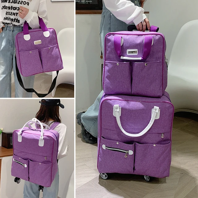 Bolso con ruedas para mujer, mochila de viaje con ruedas, organizador de  equipaje de gran capacidad, novedad - AliExpress