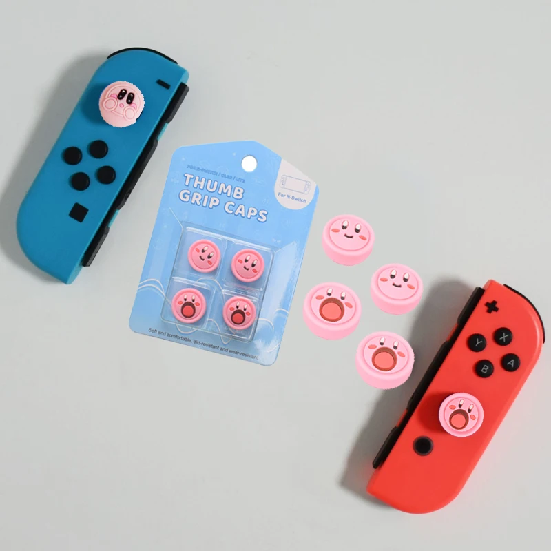 Kirby Joy-Con Controller Thumb Stick Grip Cap Joystick Cover Anime Cute Pink Gamepad Thumbstick Case Accessori Per Giochi Regalo Nuovo