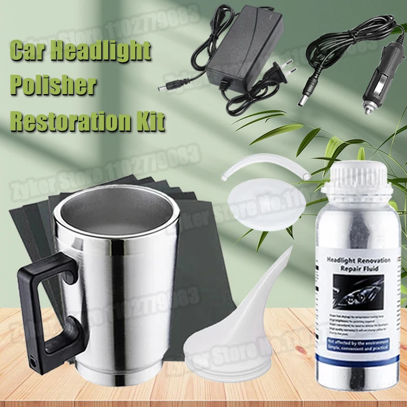 Car Headlight Polish Restoration Kit Automotive Headlight Care Tool 220V Car Headlight Restoration Liquid Headlamp Polishing Set