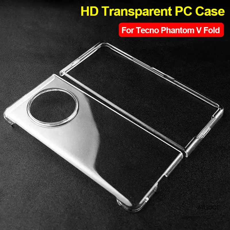 Transparent Funda For Tecno Phantom V Fold Case Ultra Thin Clear Shockproof Back Cover Capa For Phantom V Fold Protection Case