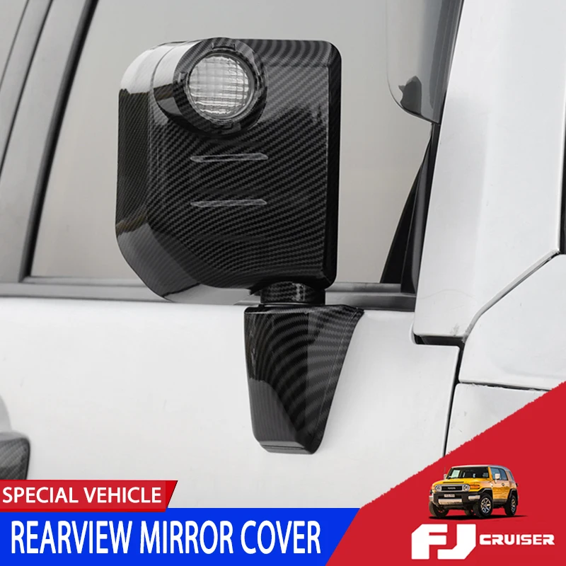 For Toyota FJ Cruiser Rear View Mirror Frame ABS Matte Black Car Backup