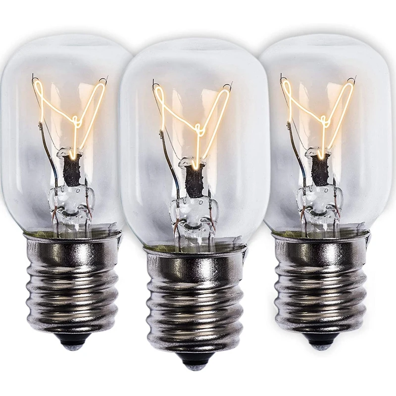 Microwave Light Bulb 40W E17 125V Replacement Part - Exact Fit For Whirlpool Microwaves And The Lava Lamps - Pack Of 3
