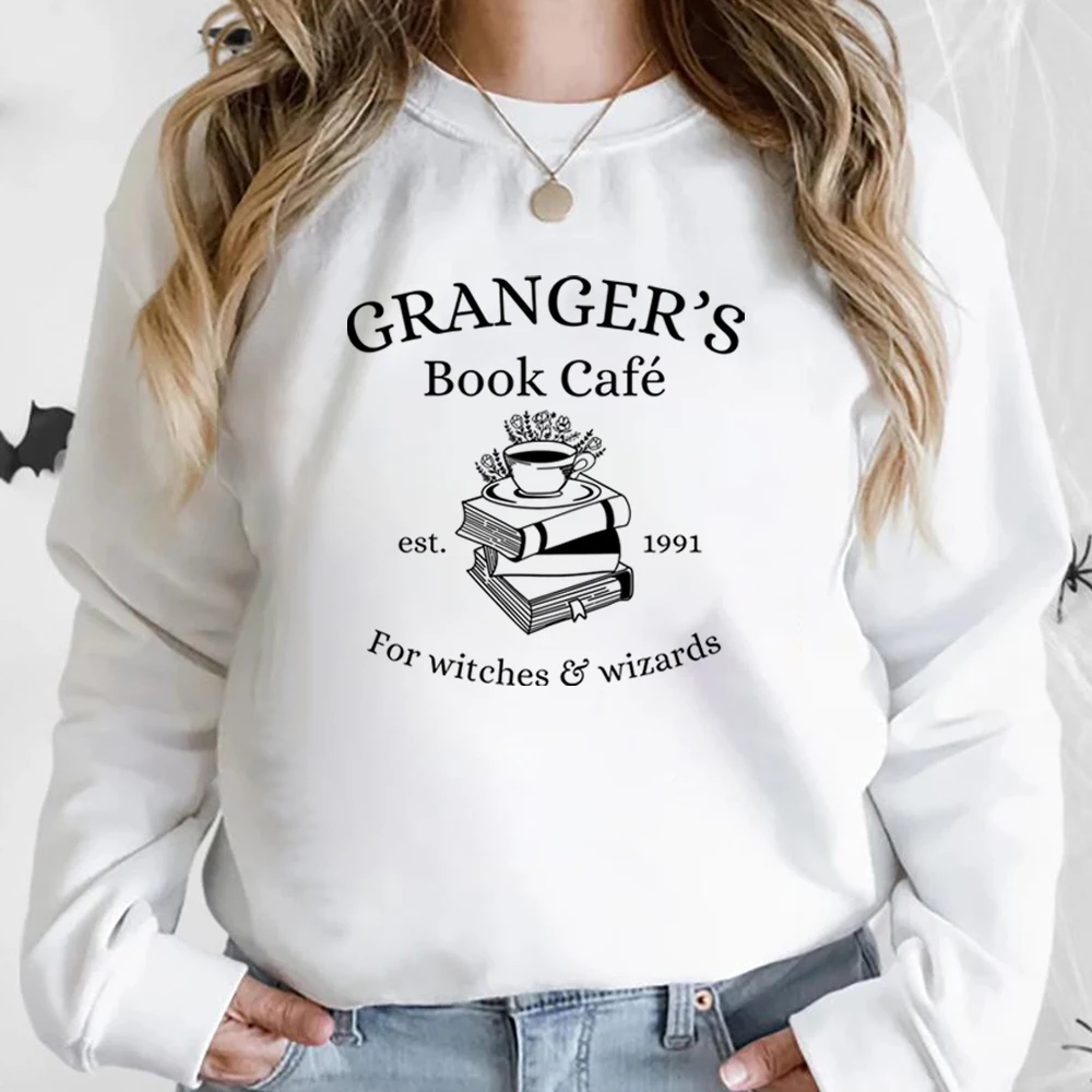 HP Granger Book Cafe Sweatshirt Magic Wizard Shirt Witch School Sweater Bookish Tee Fall Sweatshirts Birthday Gift for Lover 3