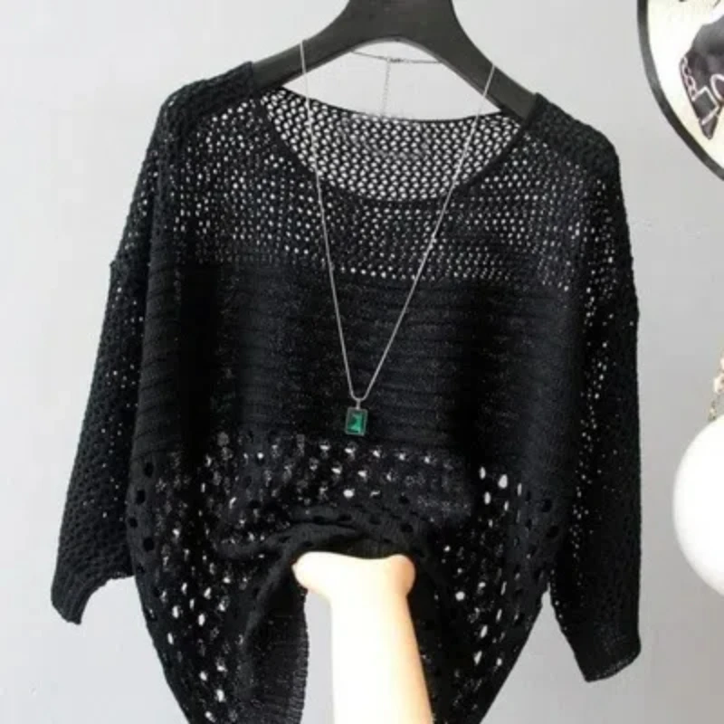 Spring and Summer New Ice Silk Top Knitted Back Hollow Thin Bottom Suspender Street Women's Casual Shirt 13686