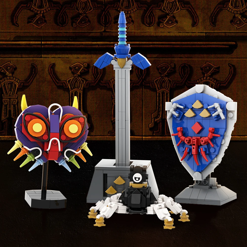 Moc Ideas Nindoed Game Zeldaed Figures Dark Link Arma Master Sword Hyrule Fantasy Building Blocks Juguetes Kid Toys Gift