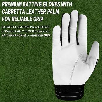 Batting Gloves Men Adult for Baseball Softball Cabretta Leather Batting Glove 1 Pair 6