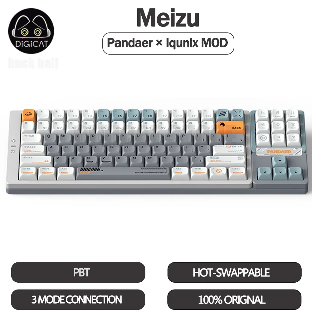

Meizu Pandaer × Iqunix MOD Mechanical Keyboard 3Mode USB/2.4G/Bluetooth Wireless Keyboard 89Keys RGB Hot Swap Keyboards Gifts