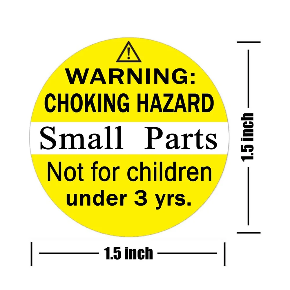 Choking Warning Labels,1.5 Inch Warning Choking Hazard Small Parts Not For Children Under 3 Years Stickers Adhesive Labels