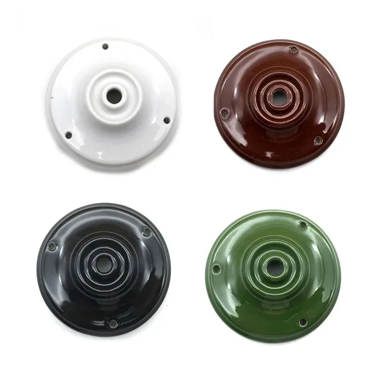 Elegant Ceramic Pendant Lamp Base - Porcelain Ceiling Plate & Chassis