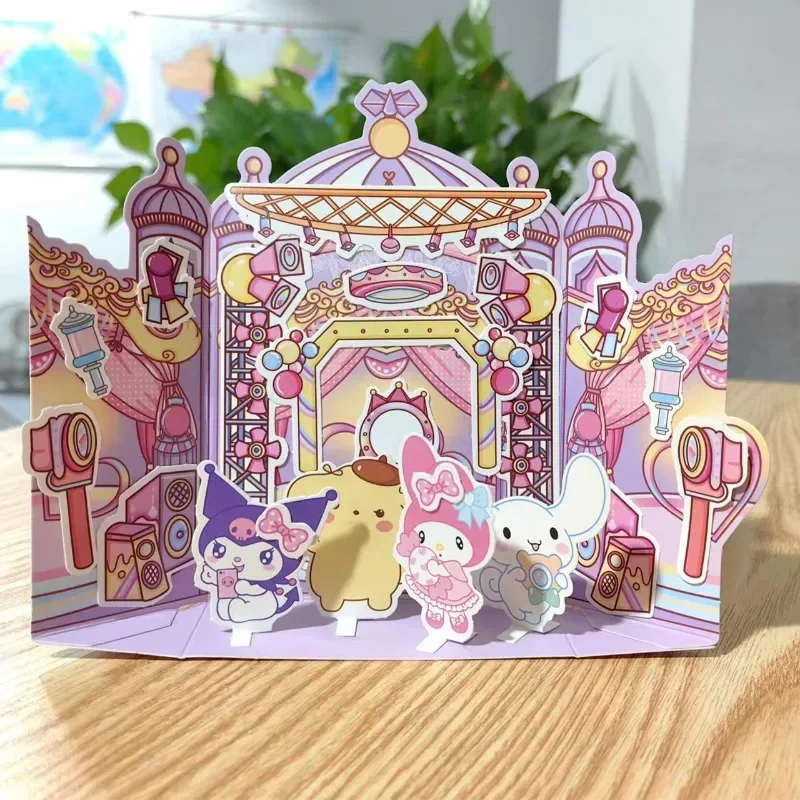 

Kawaii Sanrio Cinnamoroll Children's Quiet Book Kuromi My Melody Pochacco Cute Puzzle Toys Concert Handmade DIY Material Package