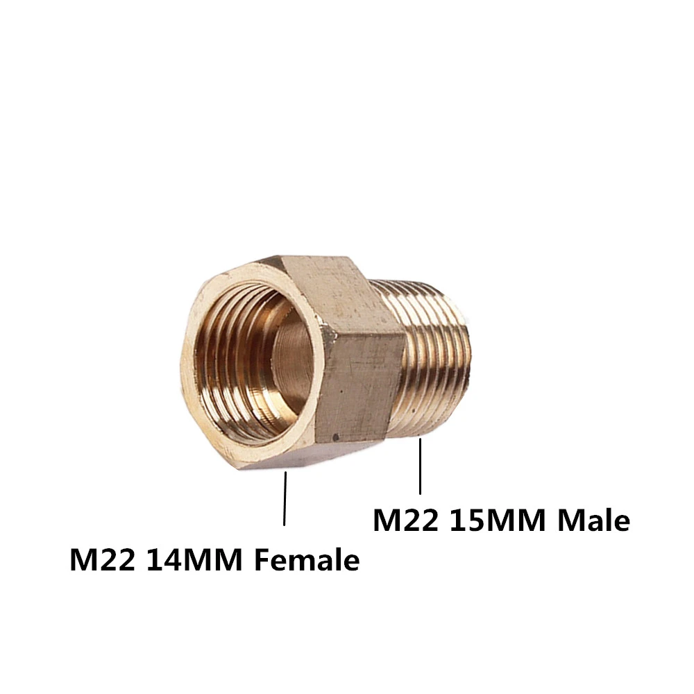 Pressure Washer Gun Copper Brass M22 15mm Male Thread To M22 14mm Female Hose Adapter pressure washer gun