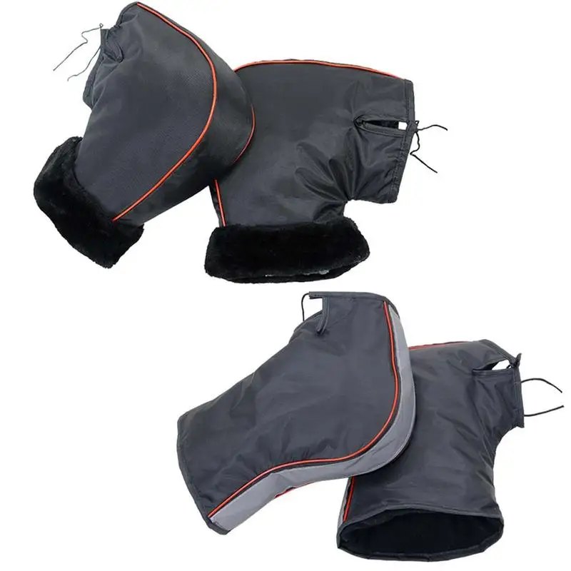 

Full Finger Handlebar Motorcycle Gloves Winter Windproof Thicken Warm PU Leather Thermal Cover Riding Muffs Gloves Guantes Moto