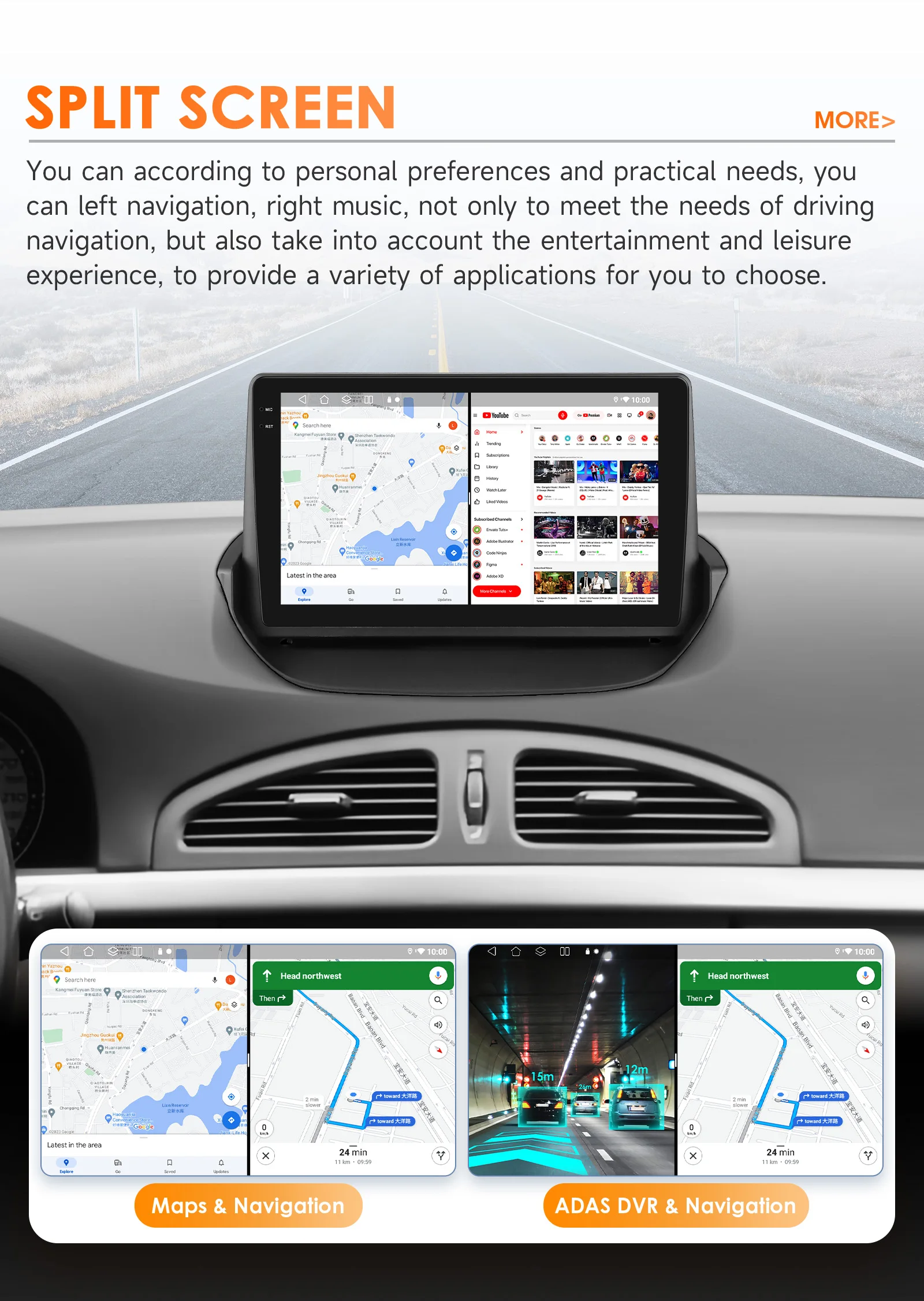 Hizpo Autoradio für Renault Laguna 2 2001–2007 Drahtlose Carplay Intelligente Systeme 2din Autoradio Stereo 360 Kamera GPS RDS – Detail 35