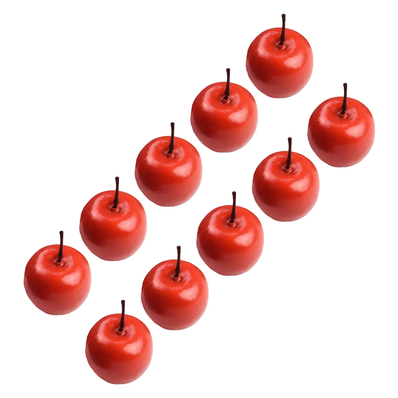 

10Pcs Artificial Fruits Faux Apples Plastic Decorative Fruits Fake Fruits Red Apples Lifelike Simulation For Kitchen Party