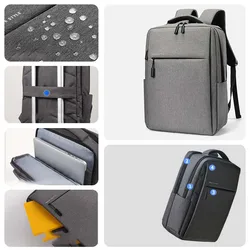 Men's Large Capacity Waterproof Laptop Backpack with Multi-Pockets - 17.3 (Light Gray)