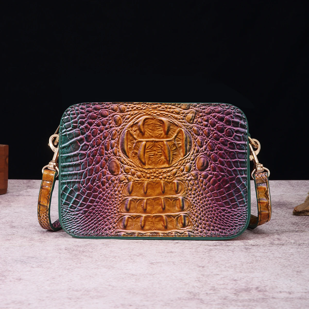 Crocodile Embossed Women's Satchel Purse, Elegant Crossbody Bag ...