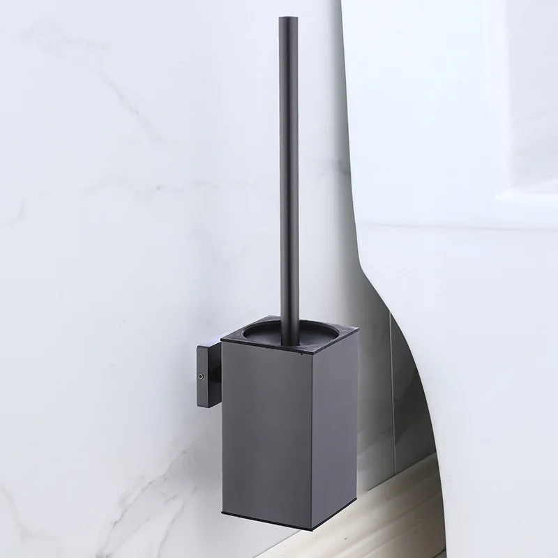 Toilet Brush Holder Toilet Brush Holder Wall Mounted Bathroom Cleaning Brush Toilet Brushes For Cleaning Storage Space Stainless steel Black gold