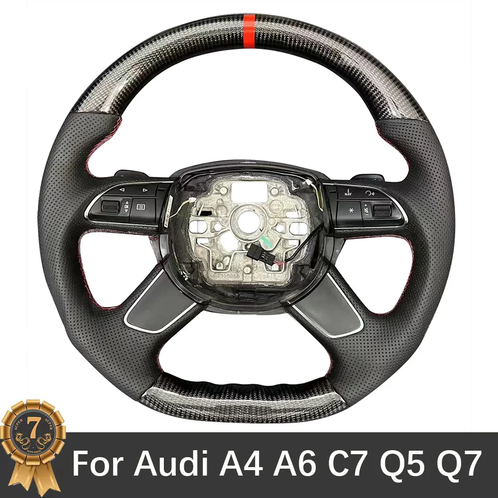 

For Audi A4 A6 C7 Q5 Q7 Carbon Fiber multifunctional Steering Wheel Assembly