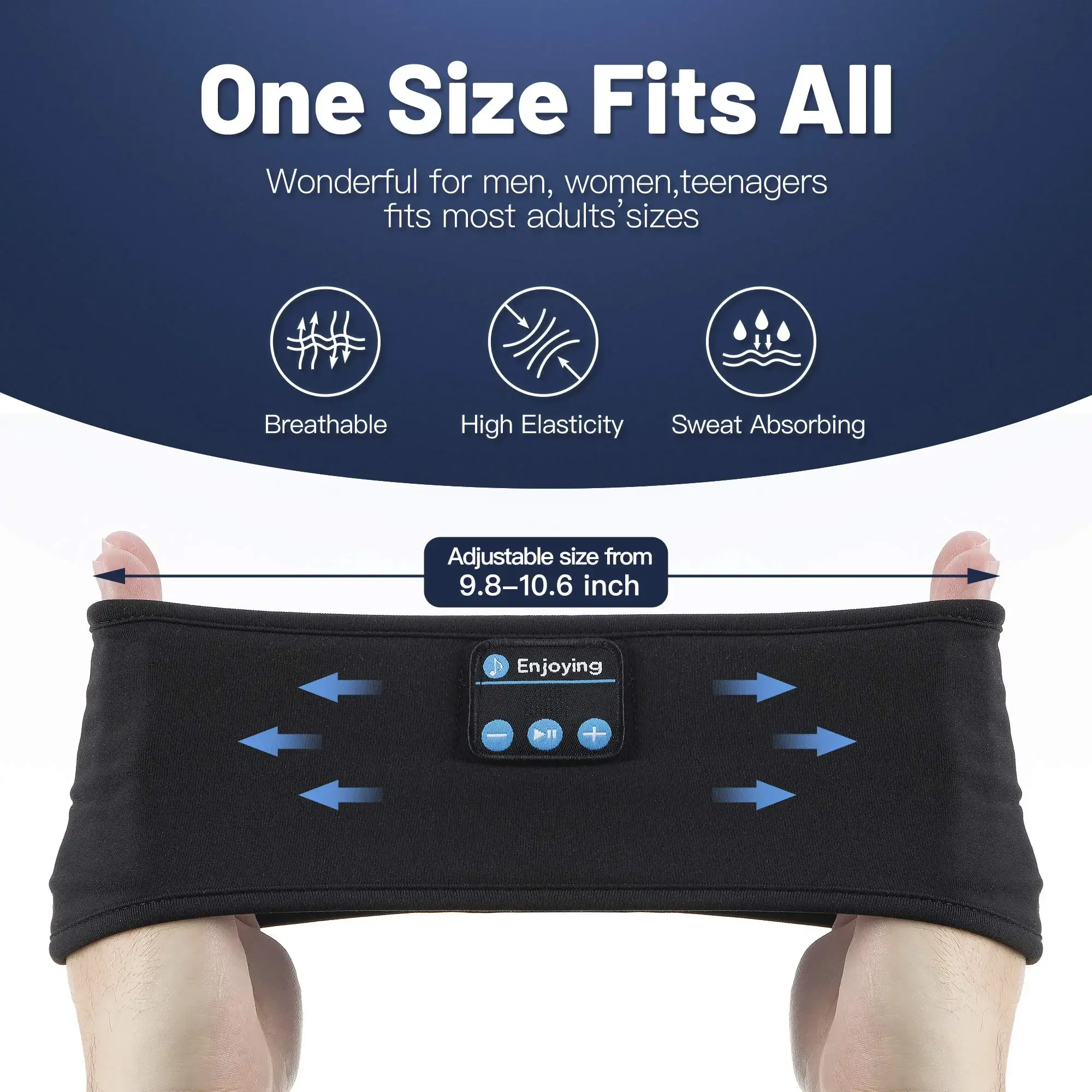 Sleep Headband Eye Mask Headphones Wireless Bluetooth Sports Headband Headphones Sleeping Workout Jogging Yoga Air Travel 5