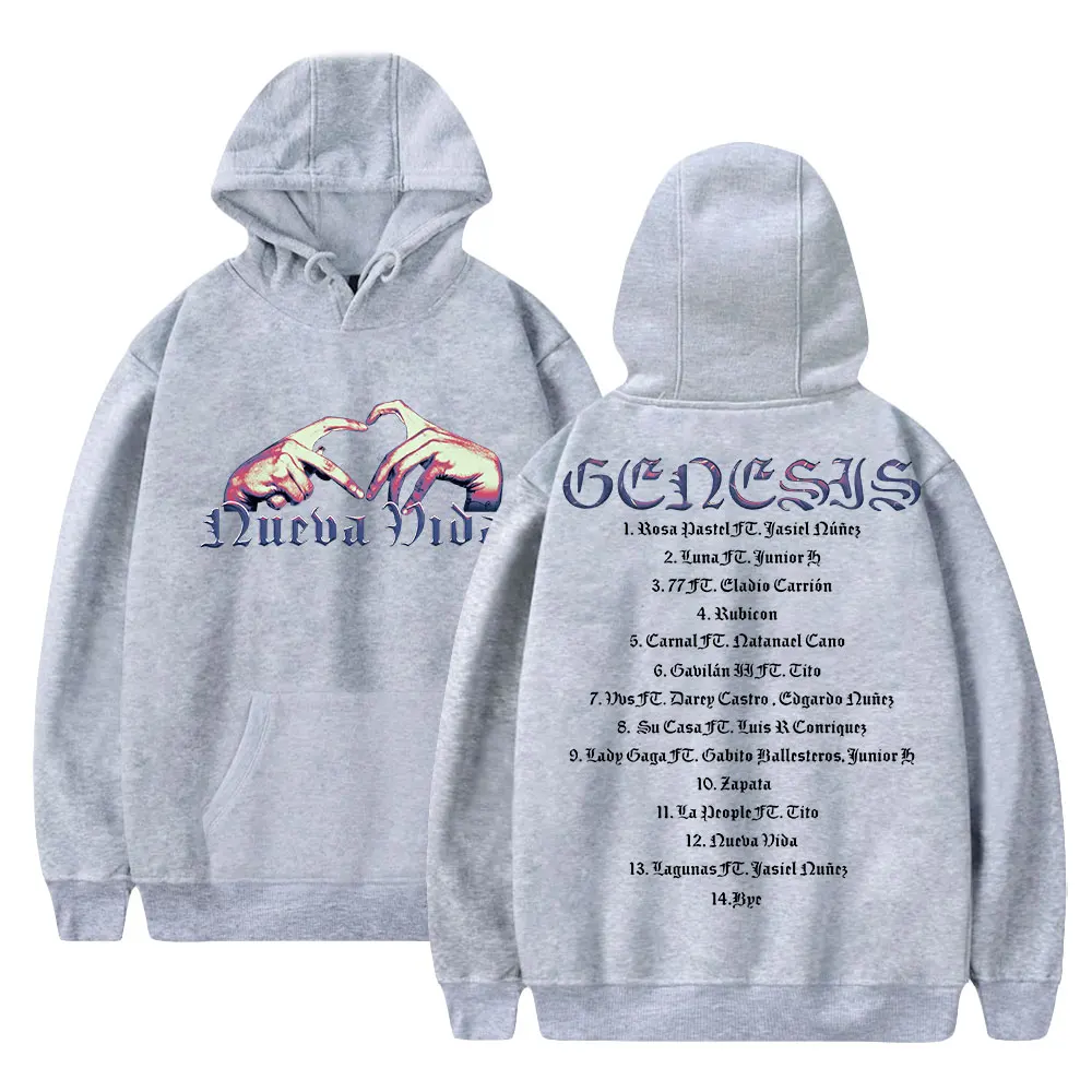 thumbnail image 1 of Peso Pluma sudaderas con capucha GÉNESIS NUEVA VIDA rapero Merch estampado Unisex moda divertida Casual estilo HipHop sudaderas, 1 of 5