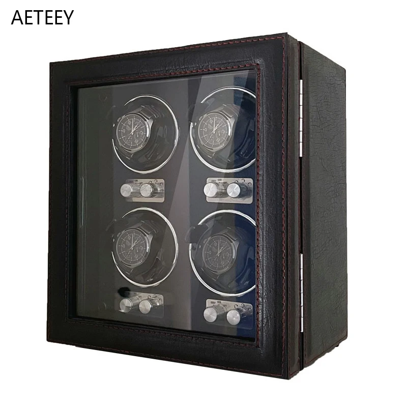 Per Rolex Swiss Luxury Style Watch Winder 4 Slot Storage Box Con Luce Antipolvere Quotidiana Cassa Di Visualizzazione Inattiva Watchwinder 4 Orologi