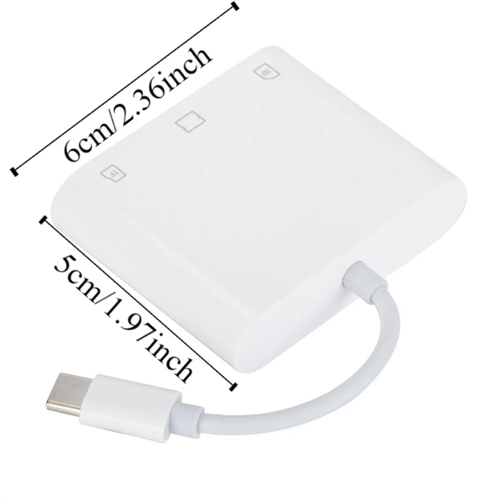 3 in 1 Type-C Card Reader Converter Phone Adapter TYPE C To SD TF Card Reader High-speed Reading Hub